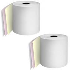 White, Pink and Yellow 3-ply Till Paper Roll 76x76 1x20