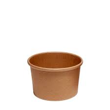 Kraft Soup Paper Container + Lids (8oz) Majestic