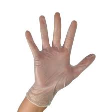 Clear Vinyl Powder Free Hand Gloves - L (100)