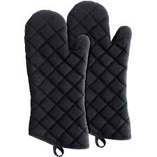 Oven Gloves Mitt Flame Retardant 17'' (Black/White)