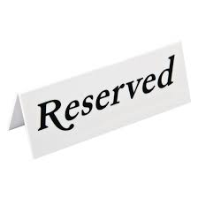 Reservation Sign S/S