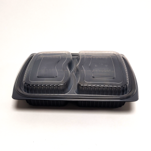 3 Compartment Black Microwave Container (822) 1250cc x 260 S