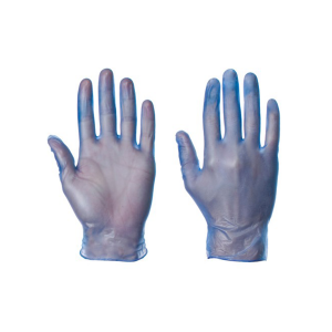 BLUE Vinyl  Gloves - M