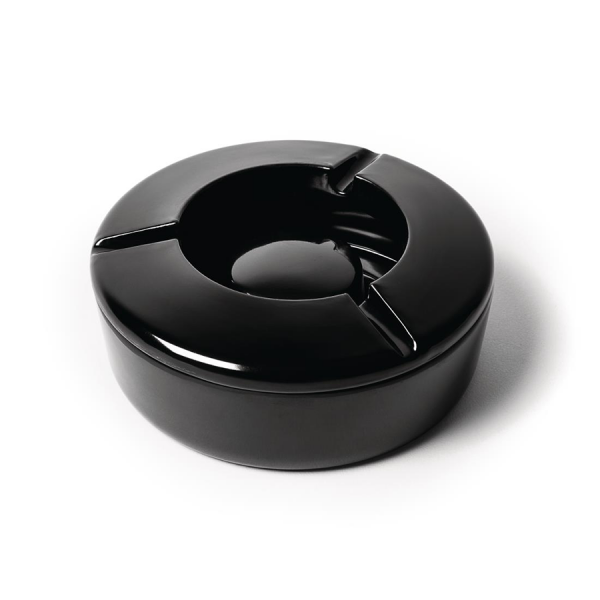 Black Melamine Ashtray 4'' Windproof (F90089)